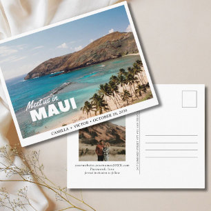 Carte postale de sauvegarde de date de mariage à M
