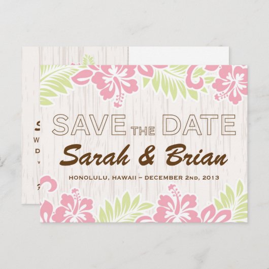 Carte postale de sauvegarde de date de mariage tro (Devant / Derrière)