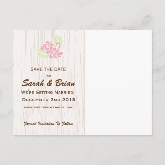 Carte postale de sauvegarde de date de mariage tro (Dos)