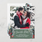 carte postale de sauvegarde de date de Noël d'hive (Devant / Derrière)