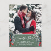 carte postale de sauvegarde de date de Noël d'hive (Devant)