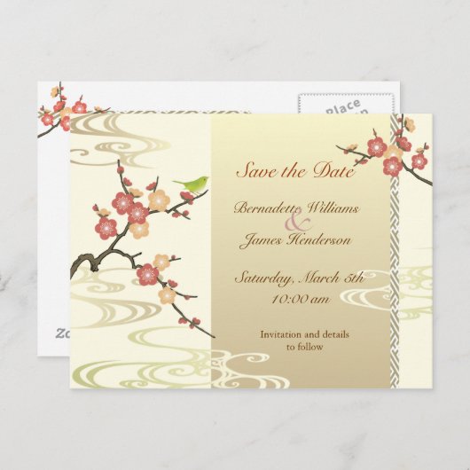 Carte postale de sauvegarde de date de printemps (Devant / Derrière)