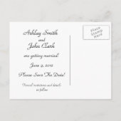 Carte postale de sauvegarde de date de roses rouge (Dos)