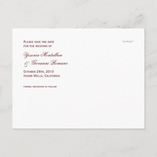 Carte postale de sauvegarde de date de vignoble to (Dos)