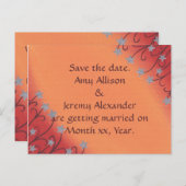 Carte postale de sauvegarde de date Fleur Orange R (Devant / Derrière)