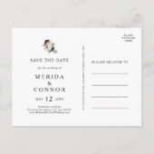 Carte postale de sauvegarde de date florale boho d (Dos)