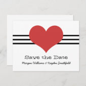 Carte postale de sauvegarde de date Mod Heart, Rou (Devant / Derrière)