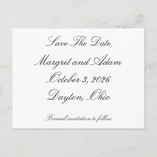 Carte postale de sauvegarde de la date (Devant)