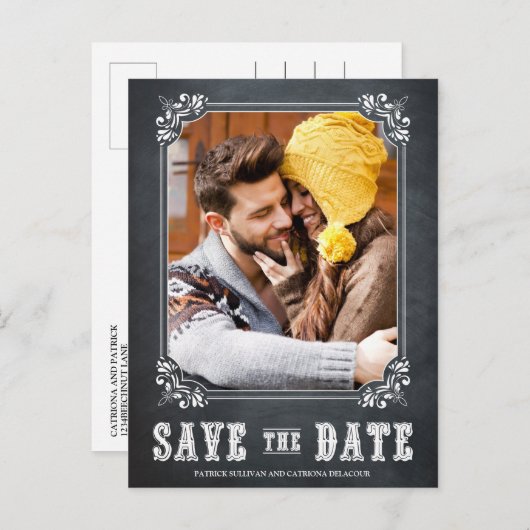 CARTE POSTALE DE SAUVEGARDE DE TABLEAU NOIR RUSTIQ (Devant / Derrière)