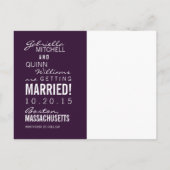 Carte postale de sauvegarde violette avec texte et (Dos)