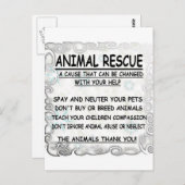 Carte postale de sauvetage animal (Devant / Derrière)