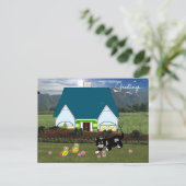 Carte postale de scène de maisons avec des animaux (Debout devant)