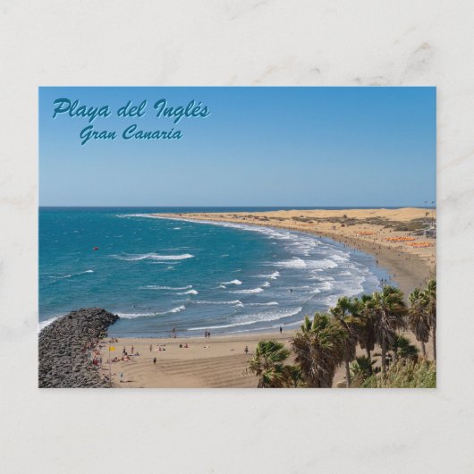 Carte postale de scène de plage de Grande Canarie (Devant)