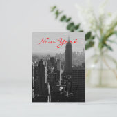 Carte postale de script NYC à effet de bois gris (Debout devant)