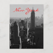 Carte postale de script NYC à effet de bois gris (Devant)