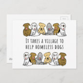 Carte postale de secours aux chiens sans abri du v (Devant / Derrière)