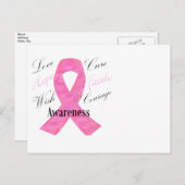 Carte postale de sensibilisation au cancer du sein (Devant / Derrière)