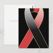 Carte postale de sensibilisation au ruban noir et (Devant / Derrière)