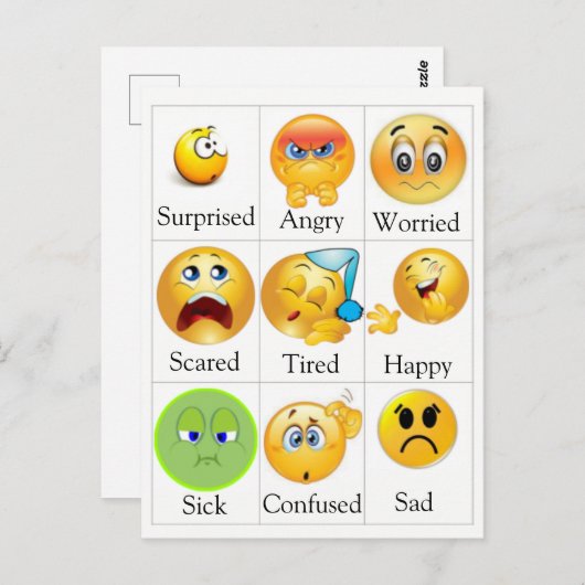 Carte postale de sentiments - PECS. Le texte peut (Devant / Derrière)