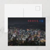 Carte postale de Séoul de nuit (Devant / Derrière)