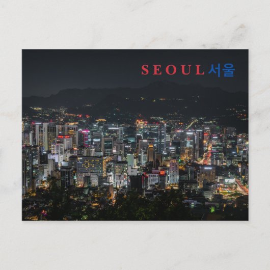 Carte postale de Séoul de nuit (Devant)