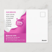 Carte postale de service de maquillage de coiffeur (Dos)