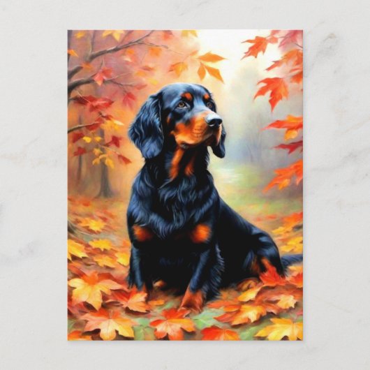 Carte postale de Setter en automne (Devant)