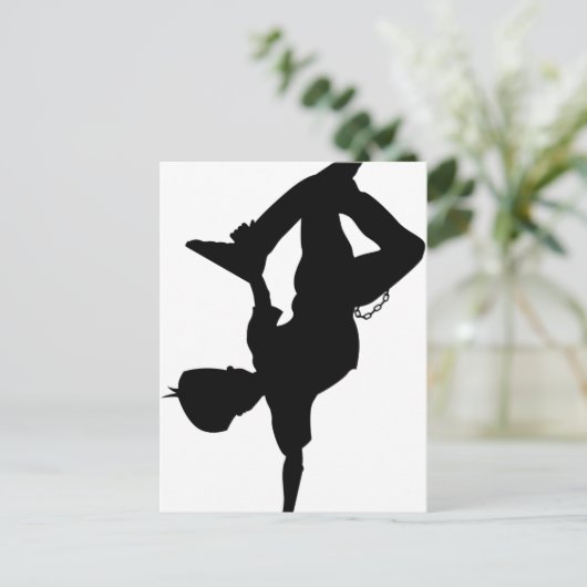 Carte postale de silhouette de danseur de coupure (Debout devant)