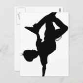 Carte postale de silhouette de danseur de coupure (Devant / Derrière)