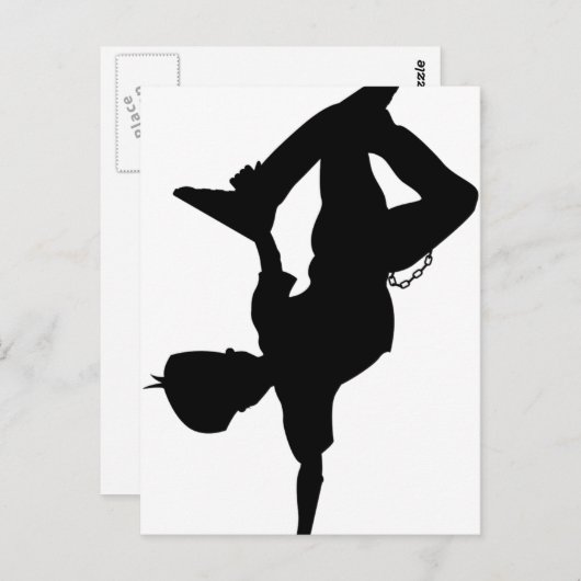 Carte postale de silhouette de danseur de coupure (Devant / Derrière)