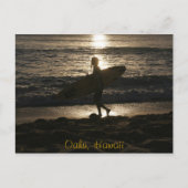 Carte postale de silhouette de surfer (Devant)