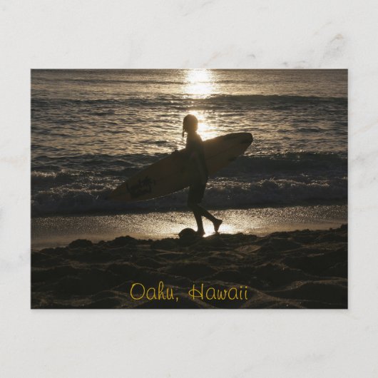 Carte postale de silhouette de surfer (Devant)