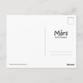Carte postale de singe de chaussette de Mars - (Dos)
