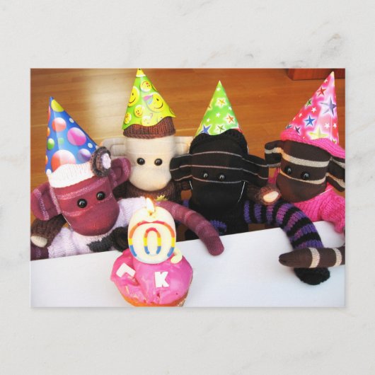 Carte postale de singe Mars Sock - Anniversaire (Devant)