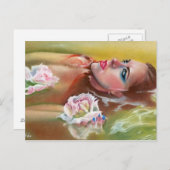 Carte postale de sirène de beauté rose (Devant / Derrière)