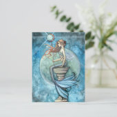 Carte postale de sirène de lune de jade (Debout devant)