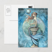 Carte postale de sirène de lune de jade (Devant / Derrière)