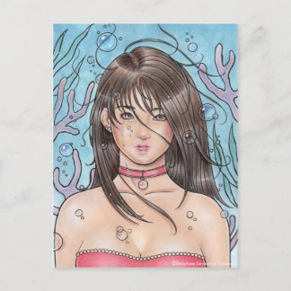 Carte postale de sirène noire