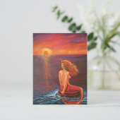Carte Postale De Sirène - 'Regarder Le Coucher De  (Debout devant)