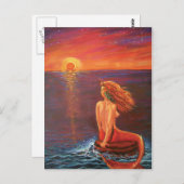 Carte Postale De Sirène - 'Regarder Le Coucher De  (Devant / Derrière)