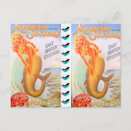 carte postale de sirènes à cheveux dorés (Devant)