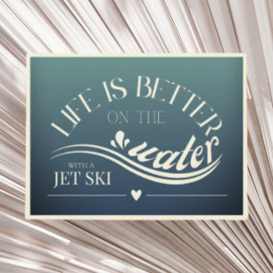 Carte postale de ski nautique en jet ski sur l'eau
