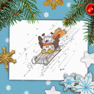 Carte postale de SLEDDING OWL par Nicole Janes