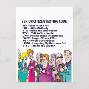 Carte postale de SMS drôles pour seniors
