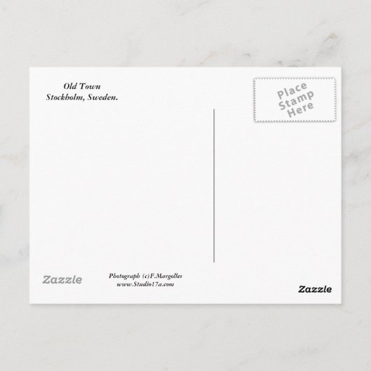 Carte postale de Sockholm (Dos)