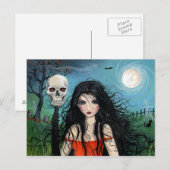 Carte postale de sorcière de Halloween vampire (Devant / Derrière)