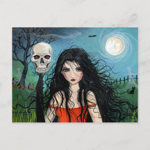 Carte postale de sorcière de Halloween vampire