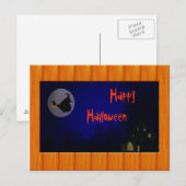 Carte postale de sorcière de Hallowen (Devant / Derrière)
