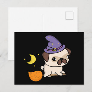 Carte postale de sorcière Puggy