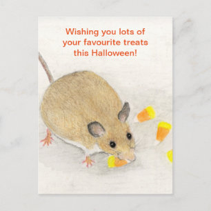 Carte postale de souris aux bonbons en forme de ma